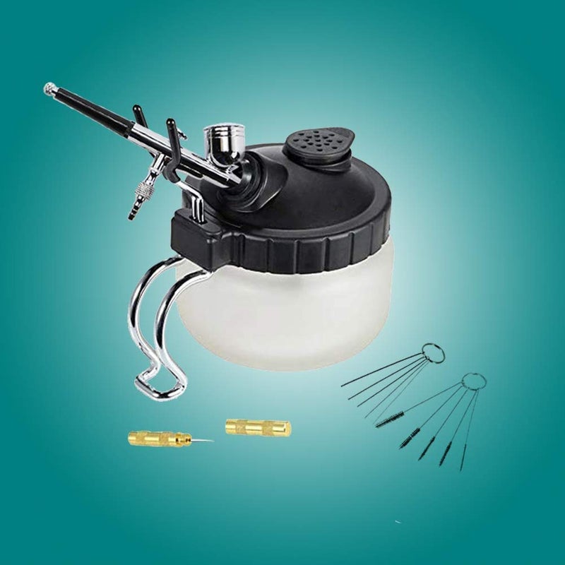 Spedertool 4 Set Airbrush Cleaning Kit Airbrush Cleaning Pot with Air Filter Mat and Holder,Nozzle Cleaning Needle,5pcs Brushes Set,5pcs Dredging Needles Kit - Image 3